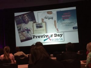 slide presentation showing previvor day